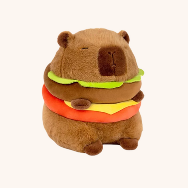 Knuffel Hamburger Capybara – Schattig Knuffeldier