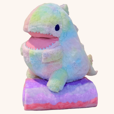 Knuffel Ruimte T-Rex Inclusief Zacht Deken – Schattig Knuffeldier