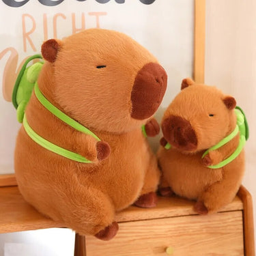 Schattige Capybara Knuffel met Schildpad Rugzak – Zacht en Verkrijgbaar in Drie Maten 7