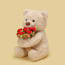 Schattige knuffel beer met bloemen – Zacht en altijd blij 0