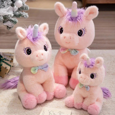 Schattige knuffel eenhoorn met strik – Zacht en magisch 6